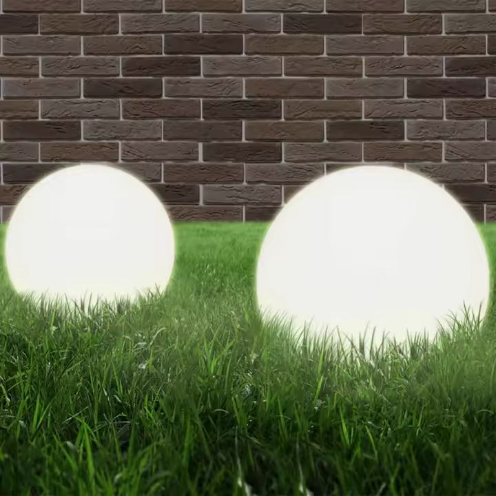 vidaXL Juego de lámparas de bola LED 2 piezas esféricas 30 cm PMMA - 1