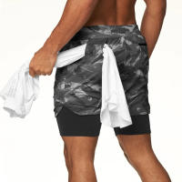 Shorts De Correr Para Hombres 2 En 1 Doble Capa Secado Rápido Deporte Fitness Short De Entrenamiento Camuflaje Talla M-3XL - details 44