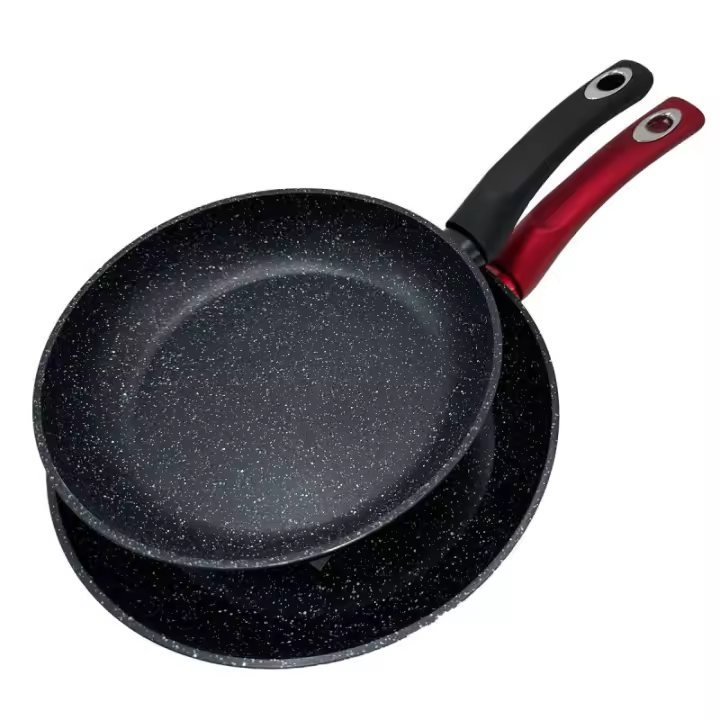 Juego de 2 sartenes de aluminio, tamaños: Ø22, Ø26 cm. Sartenes de aluminio con revestimiento antiadherente efecto piedra. THULOS TH-FPS38 COIMBRA - 1