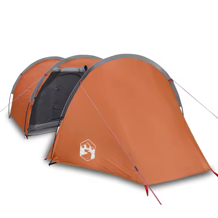 vidaXL Tienda de campaña con túnel para 4 personas impermeable naranja - 1