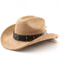 Sombrero De Vaquero Occidental Imitación De Cuero Genuino Con Sombrilla Protección Solar Estilo Étnico De Jazz Grande Sombrilla - details 3