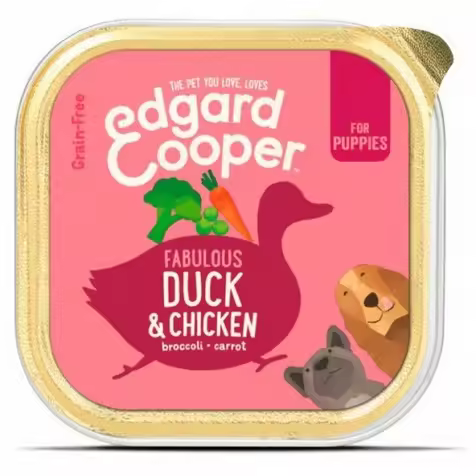 Edgard & Cooper Puppy Grain Free Pato y Pollo Perro Tarrinas 11 x 150 gr - 1