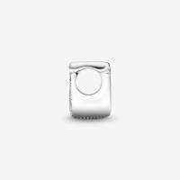 Charm de Pandora Letra T - Charm de plata de primera ley de Pandora de la Inicial T - details 5