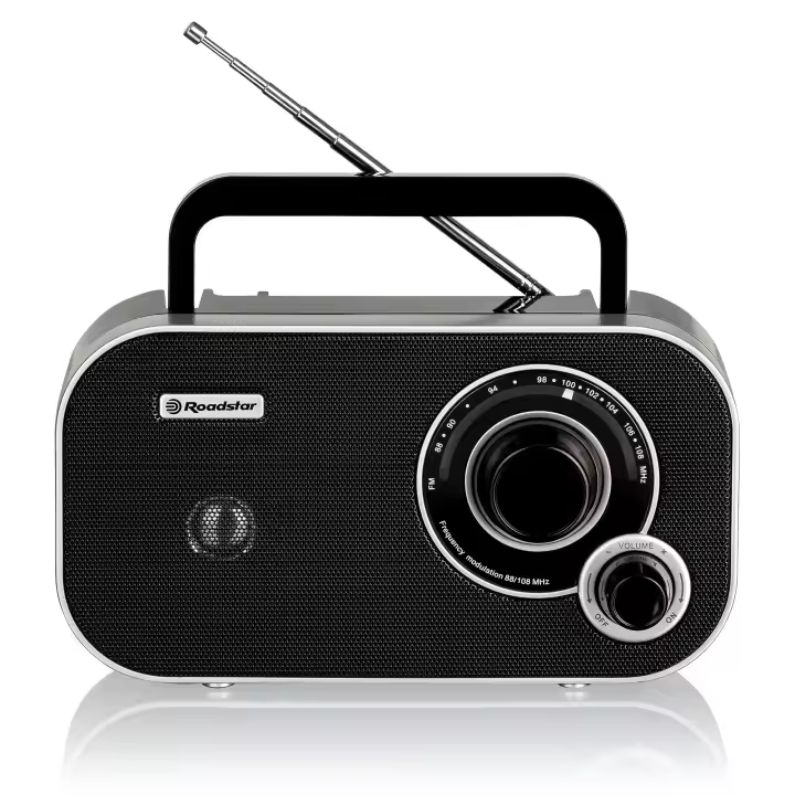 Roadstar TRA-2235BK Radio Portátil FM Analógica Funciona a Red /Pilas, Toma Auriculares, Transistor Pequeño Ligero, , Negro - 1