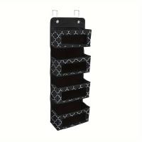 Organizador De Puerta 4-Niveles Gran Capacidad Para Almacenamiento Montado Caja Colgante Para Cosméticos Juguetes Color Gris Negro Tamaño 98*32*11cm Peso 540g - details 5