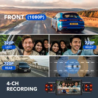 Cámara De Coche GMAIPOP 4 Canales Con WIFI FHD 1080P Visión Nocturna Monitor De Estacionamiento 24H Cámara Principal Y Cámara Trasera Para Seguridad Vial - details 1