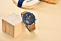Reloj De Pulsera Deportivo De Lujo Para Hombre BENYAR Con Correa De Cuero Resistente Al Agua Y Cuarzo Militar Marca Nueva - details 6