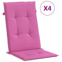 vidaXL Cojines para sillas con respaldo alto 4 uds tela 120 x 50 x 3 cm Color Rojo vino tinto,  Estampado de hojas,  Azul y blanco y mas Cojín Decorativo de Asiento Cojines de muebles de salon - details 1