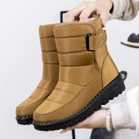 Botas De Invierno Para Mujer Antideslizantes Impermeables Con Plataforma Moda Botines De Piel De Oveja Llena Medio Tacón Botas De Mujer - details 2
