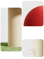 Juguete Para Gatos Durable De Madera Sólida Con Ropa De Sisal Patas De Mushroom Divertido Juego De Afilado De Uñas Y Protección De Muebles Para Gatos Pequeños Y Gatitos - details 5