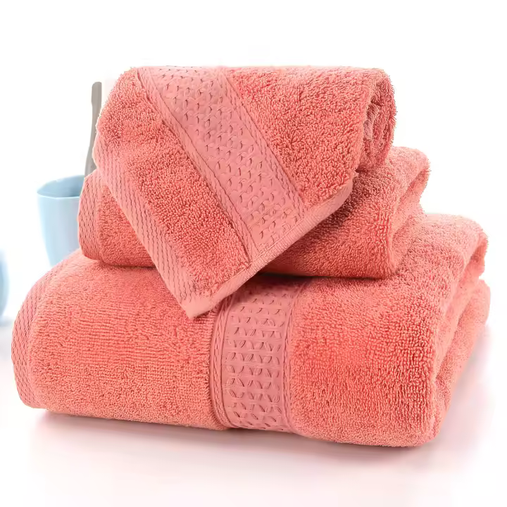 Juego de toallas de Algodón de lujo para el hogar, Set de 3 piezas, Ultra suave, highly absorbente, incluye 1 toalla de baño, 1 toalla de mano, 1 paño - 1