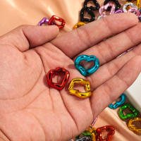 30pcs Bolas De Corazón De Acrílico Metálico Para Creación De Joyas DIY Tamaños 21x19MM Accesorios Para Pulseras Collares Y Aretes - details 7