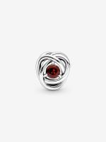 Pandora - Charm Círculo de Eternidad Rojo de Enero - Plata de Lei - details 1