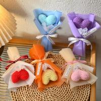 Mini Bouquet De Flores De Hilo Hecho a Mano En Forma De Corazón Regalo Romántico Para Día De San Valentín Y Día De La Madre Decoración De Escritorio - details 1