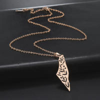 Collar Pendentivo Cazador Mapa De Palestina Y Israel Hojas De Acero Inoxidable Para Mujer Joyería Regalo Cumpleaños 2024 - details 8