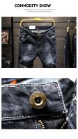 Jeans Rupturados Para Hombre 2024 Otoño Nuevos Stretch Slim Straight Pantalones Streetwear Jovenes Pequeños Detalles En Denim - details 3