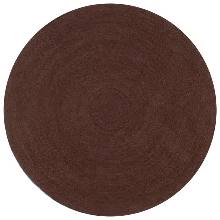 vidaXL Alfombra de yute tejida a mano redonda 150 cm Color Gris,  Gris oscuro,  Verde oliva y mas Alfombras de área  Alfombra de Piso para Sala de Estar Dormitorio Habitación Salón - 1
