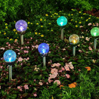 Lámpara Solar LED Para Jardín Con Vidrio Rotulado Iluminación De Paisaje Y Camino Decoración Exterior Para Jardines - details 0