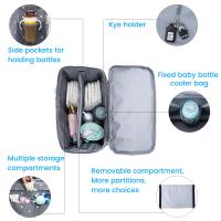 Bolsa de almacenamiento universal para cochecito de 14.6 x 12.2 x 7.5 pulgadas, bolsa grande impermeable para pañales de bebé, bolsa de almacenamiento para cochecito con portavasos y correas para los hombros, 4 maneras de llevar la mochila (gris) - details 2