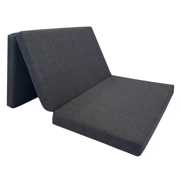 Acomoda Textil – Colchón Plegable con Espuma Alta Densidad y Funda con Cremallera Gris 180x90x8 cm. Colchoneta de Viaje para Ahorrar Espacio y Cama Invitados Cómodo y Resistente. - 1
