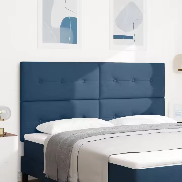 Cabecero vidaXL Tapizado con Botones Azul 180 cm Tela - 1