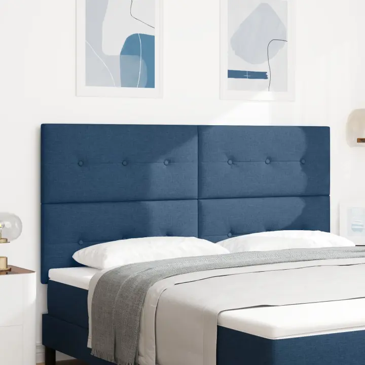 Cabecero vidaXL Tapizado con Botones Azul 180 cm Tela - 1