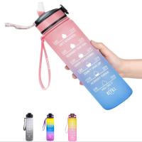 Botella De Agua Deportiva De 32 Oz Reutilizable Con Tiempo Para Beber Y  Motivacional Para Gimnasio Y Exterior Material PC - details 0