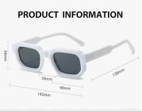 Gafas de sol rectangulares vintage WDZAYXC para mujer y hombre, gafas de sol rectangulares gruesas, gafas retro con protección UV400 (blanco ) - details 1