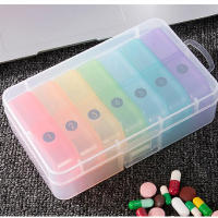 Estuche De Medicamentos Portátil Para Viajes Cortos Con Compartimentos Secretos Capacidad Para 7 Días Material Ecológico Plástico Rectangular - details 9