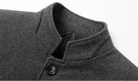 Abrigo De Lana Para Hombre Estilo Británico Sólido De Medio Tamaño Chaqueta De Lana Business Overcoat Casual Cierre Simple - details 8