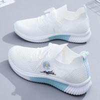 Zapatos Casuales Para Mujer Moda Transpirables Zapatillas Planas De Malla Para Gimnasio Zapatos De Pies Blancos Vulcanizados - details 2