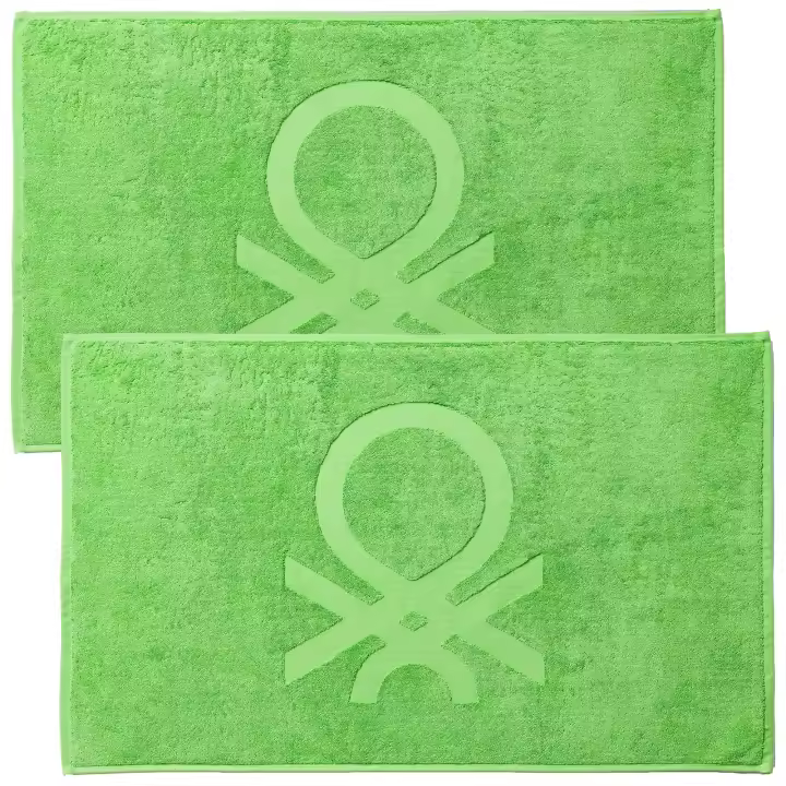 2 x Alfombra de baño 100% algodón 50 x 80cm Beige de Benetton. - 1