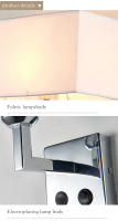 Lámpara De Pared De Tela E27 Con Interruptor Luz De Lectura LED Para Dormitorio Estudio Hotel Decoración Nórdica Moderna - details 5