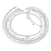Juego De Collares Separables De 5 Capas Para Mujer Collar Corto De Cadena Con Rhinestone Moda 2023 Joyería Regalo - details 6