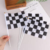 10Pcs Bandera Cuadrada Negra Y Blanca De Alta Calidad Para Carreras Bandera De Automóvil De Polyester Decoración De Deportes - details 3