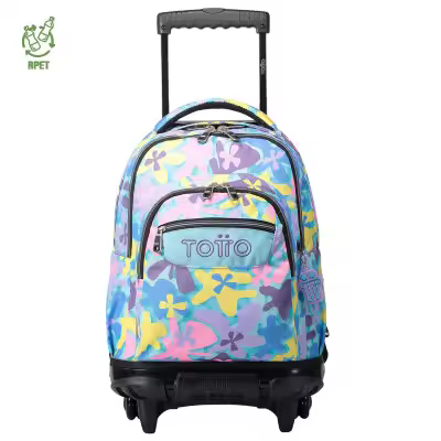 Mochila Totto ruedas Renglon Modelo Flores Hawaianas - 1