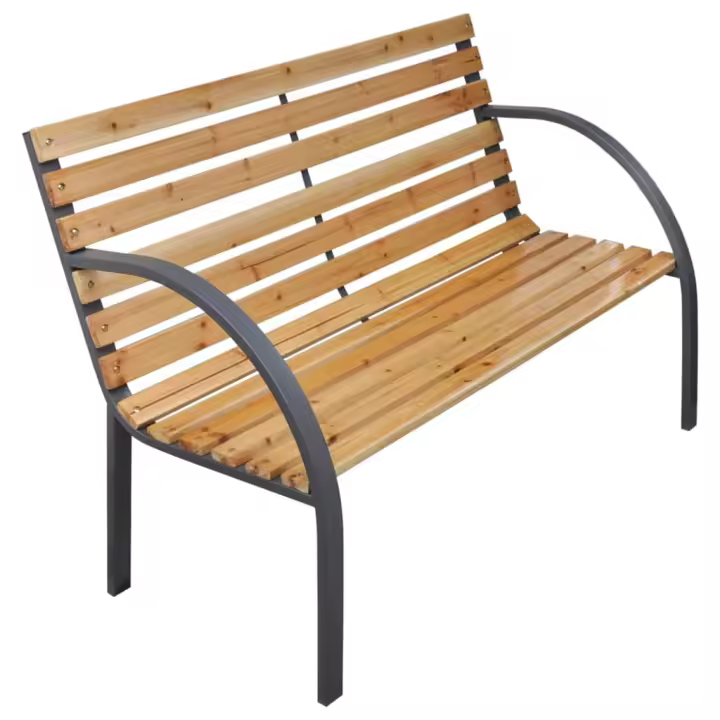 vidaXL Banco de jardín madera maciza abeto 112 cm - 1