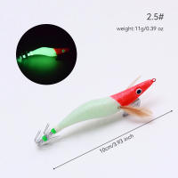 Jig De Calamar Rojo Simulacrum De Camarón De Madera Luminoso Con Anzuelo Doble Artesano Duro Para Pesca En Agua Salada - details 10