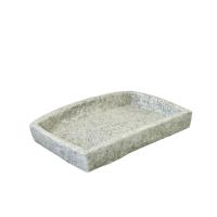 Maxia Market - Accesorios de baño de poliresina vaso loción dispensador de jabón plato de jabón jabonera cepillo de inodoro escobilla de aseo cuadrado gris oscuro efecto piedra - details 3