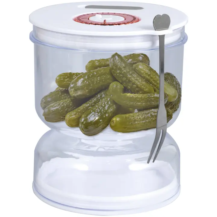 Juego De Jarra De Escabeche Con Cuchara 200ml Hermetico Y Antigrado Contenedor De Ajo Con Herramienta De Separador De Jugo Y Válvula De Escape - 1