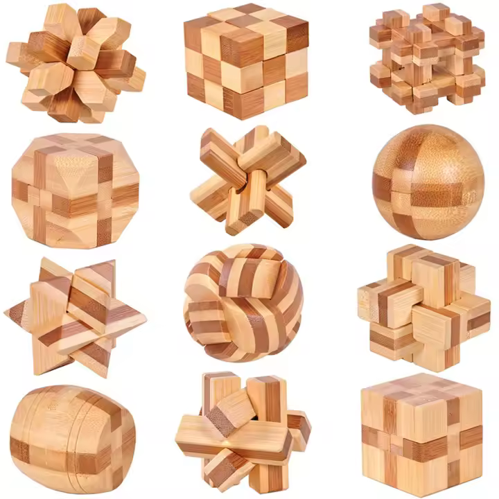 Juego De Rompecabezas De Madera 3D Para Adolescentes Y Adultos Juguete De Lógica Cubo Mágico Teaser De Madera Rompecabezas Geométrico - 1