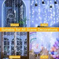 Luces LED Para Cortinas Y Jardín Impermeables De Festival Con Efecto De Lluvia De Arco Iris Decoración De Villa Moderna IP65 - details 6