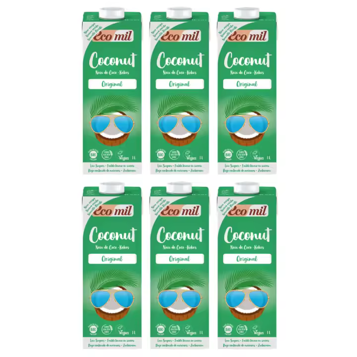 Pack 6x Bebida de Coco Bio Original 1l Ecomil - 1