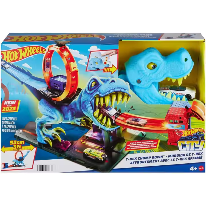 Hot Wheels City Desafío del T-Rex Mattel HKX42 Circuito para coches - 1