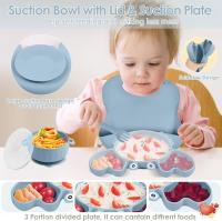 Set de Vajilla para Bebé de Silicona (Azul, Rosa y Gris) – Set de Alimentación Infantil con Plato, Cuenco, Taza y Cuchara – Sin BPA, Ideal para la Etapa de Destete - details 0