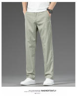 Pantalones Casuales De Verano Para Hombre Estilo Coreano Color Sólido Elásticos Y Cómodos Pantalones Negocios Rectos Y Sueltos Talla Media Cierre De Cremallera - details 16