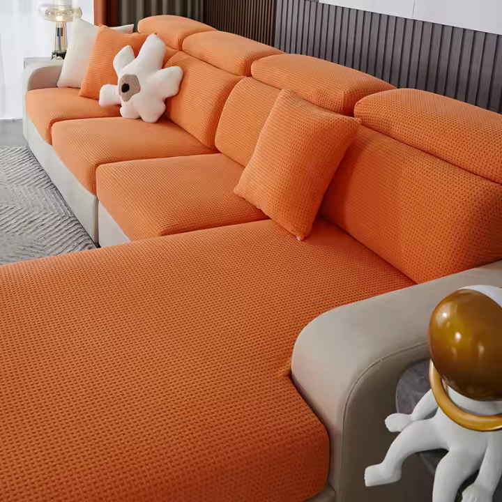 Cubierta De Sofá Elástica Alta En Tela De Jacquard Antipelo Y Máquina Lavable Para Todas Las Estaciones Resistentes a La Suciedad Para Sofás Y Asientos Singulares - 1