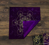 AmuletsShop - Mantel de Tarot Manteles Terciopelo | Metatrón | Negro o Morado | Adivinación - details 0