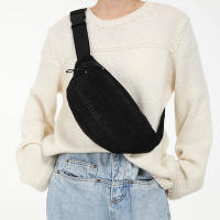 Bolsa De Cintura Para Mujer De Corduroy Con Bordado De Letras Bolso Transversal De Moda Bolso De Hombro Y Pecho - details 4