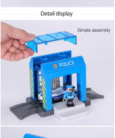 Accesorios De Pista De Tren De Madera Con Escena De Policía Y Bomberos Playa De Simulación Para Niños Regalos De Juguete De Plástico Para Ferrocarril Sin Batería Adecuado Para Adolescentes Y Adultos - details 4